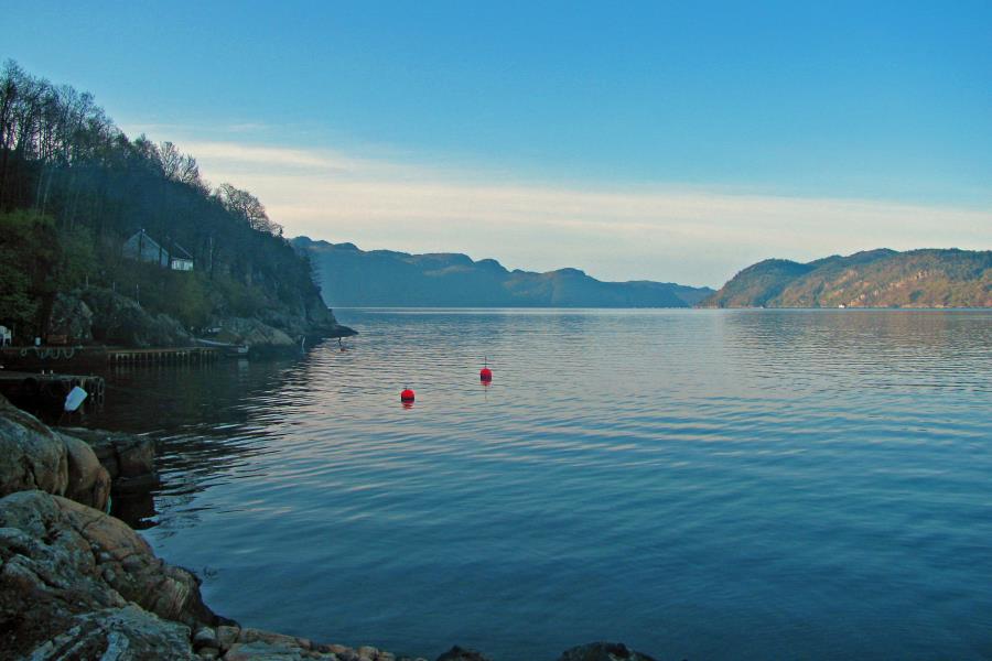 Blick Richtung Eidsfjorden-Fedafjorden