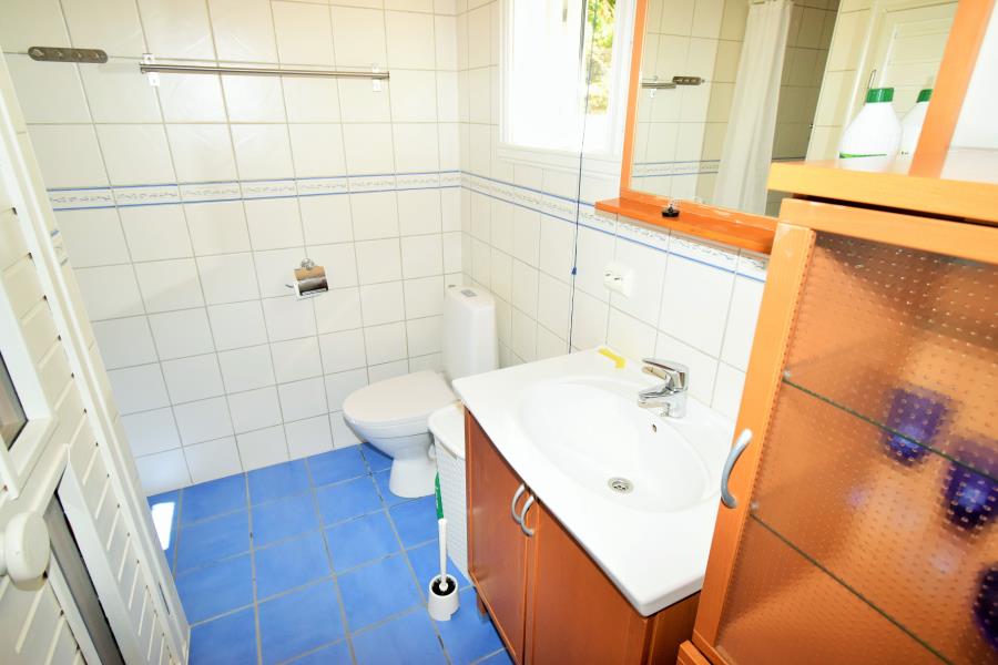 das Duschbad mit Sauna