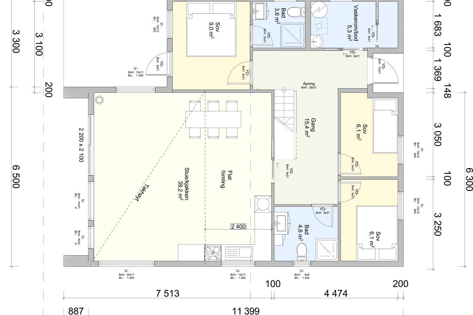 Grundriss Ferienhaus Njervesanden in Lindesnes, Südnorwegen