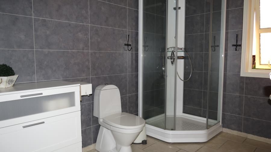 Bad mit Dusche, WC, Waschtisch im EG