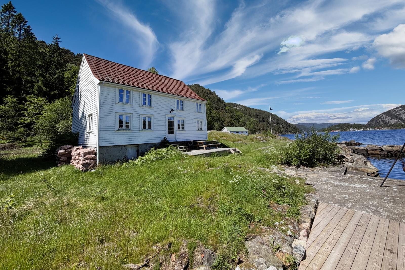 Ferienhaus Fjordidyll im Fjord bei Flekkefjord - Abelsnes, Südnorwegen