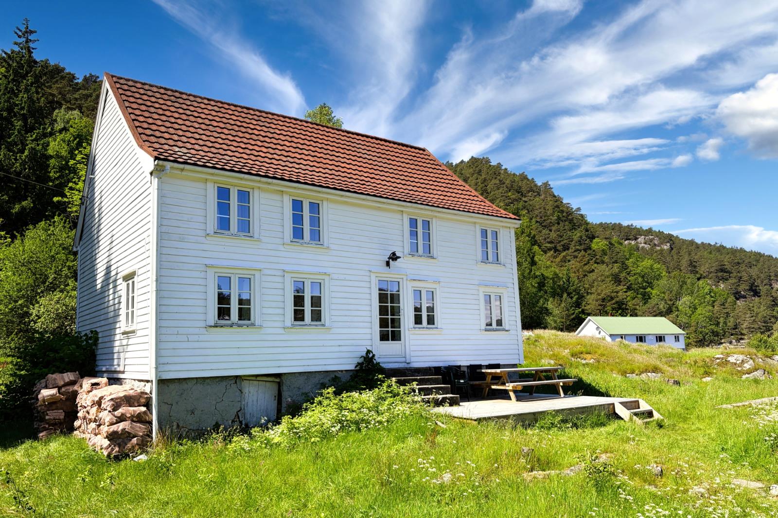 Ferienhaus Fjordidyll im Fjord bei Flekkefjord - Abelsnes, Südnorwegen