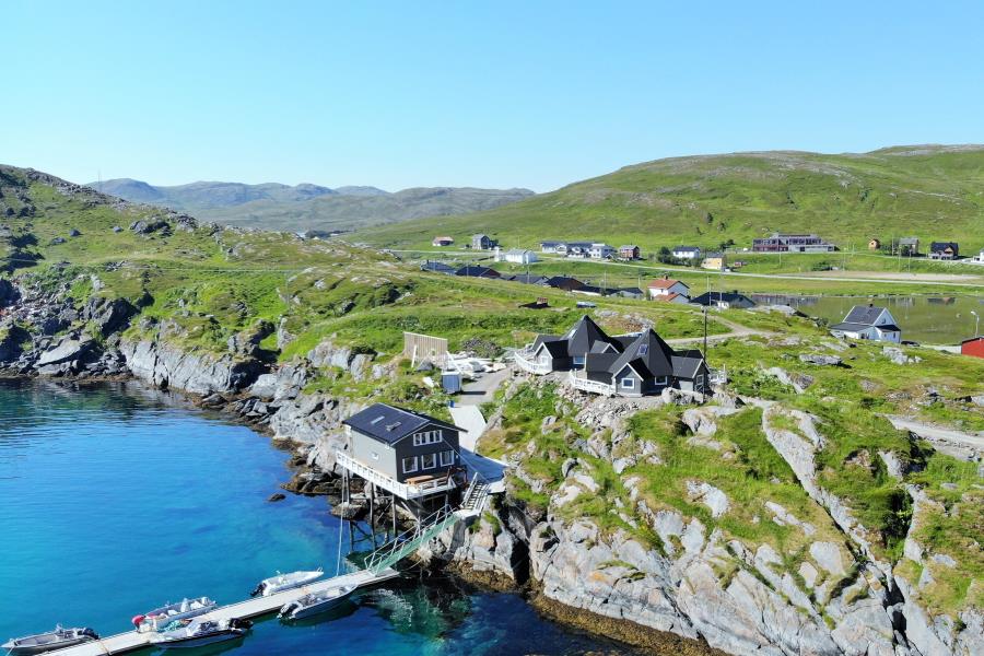 Drone: Fisherman's Lodge Cape Marina, Nordkap Nordnorwegen