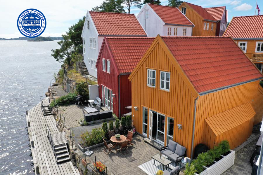 Ferienhaus Furuholmen Brygge 33 in Lindesnes, Südnorwegen mit Boot