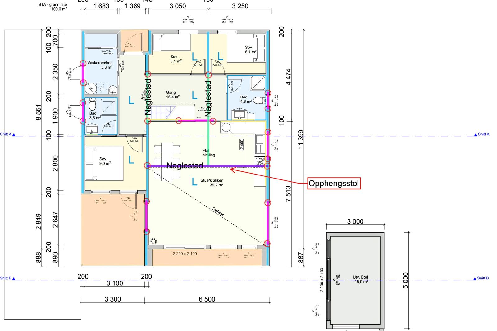 Grundriss Ferienhaus Njervesanden in Lindesnes, Südnorwegen