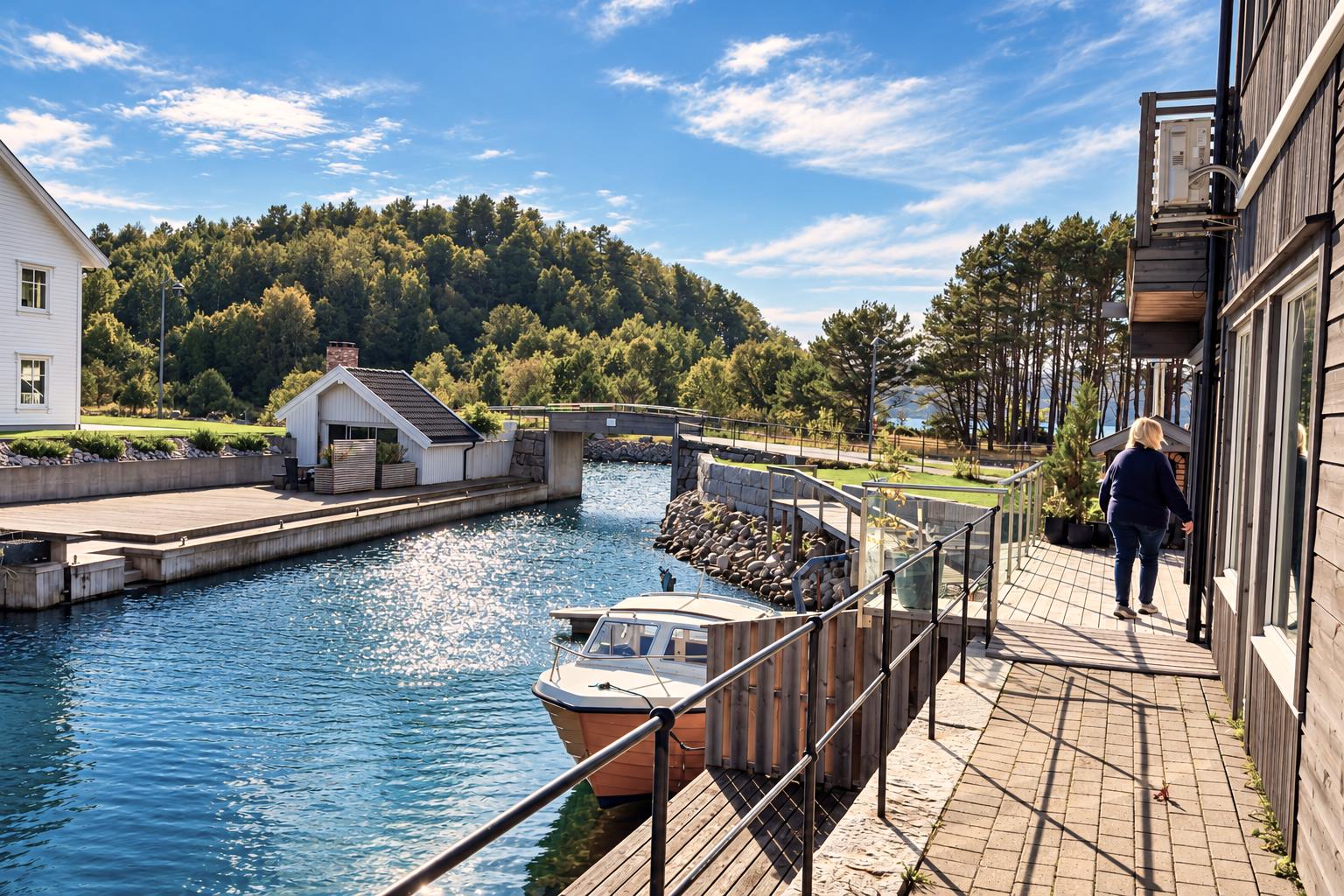 Weg am Wasser, ebenerdig zur Terrasse
