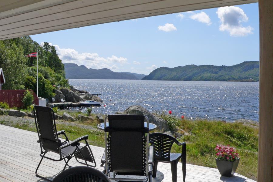 Blick Richtung Eidsfjorden-Fedafjorden